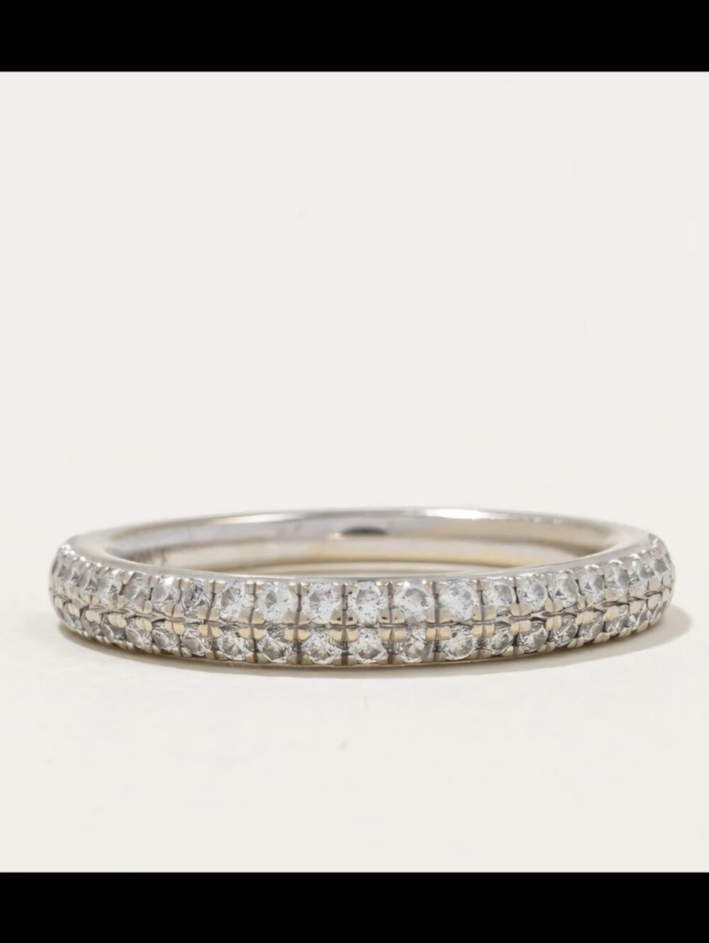 14k Vera Wang Pavé Double Row Diamond Ring Stackable Band - Size 7.5